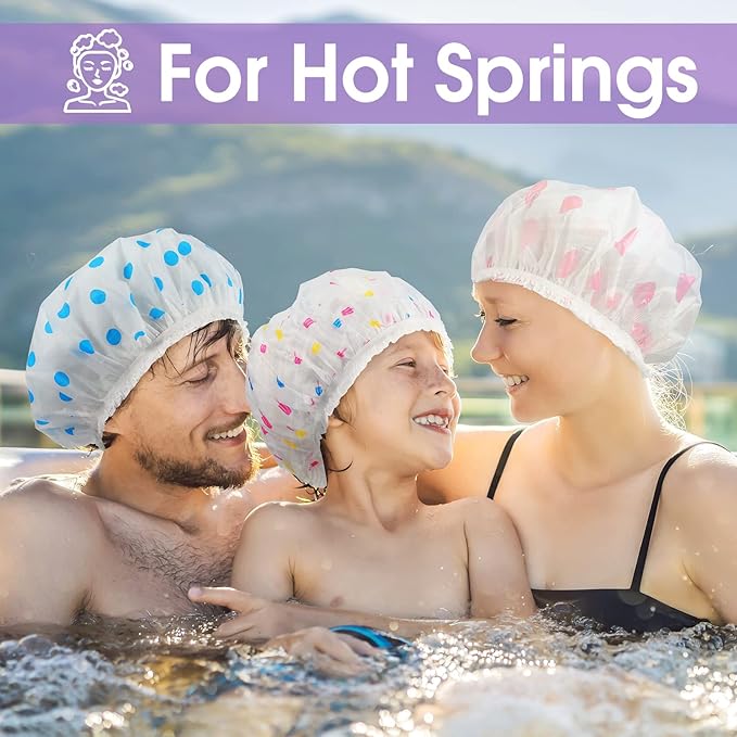20 Pcs Reusable Plastic Shower Caps - Image 7