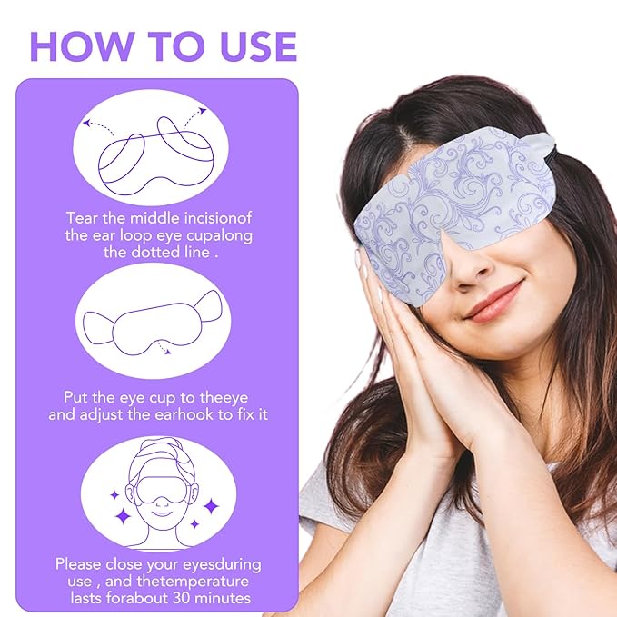 XPCARE 48 Pack Steam Eye Masks for Dry Eyes, Self Heated Steam Warm Eye Mask - Image 6