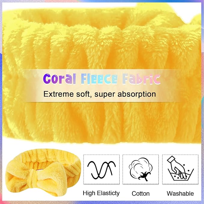 Jutom 74 Pcs Spa Headband Set 37 Styles Coral Fleece Terry Cloth Facial Hair - Image 3