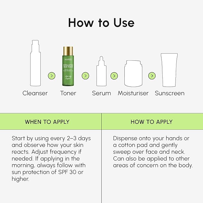 MAREE Exfoliating Toner with Salicylic Acid – AHA BHA Face Exfoliant & Pore - Image 9