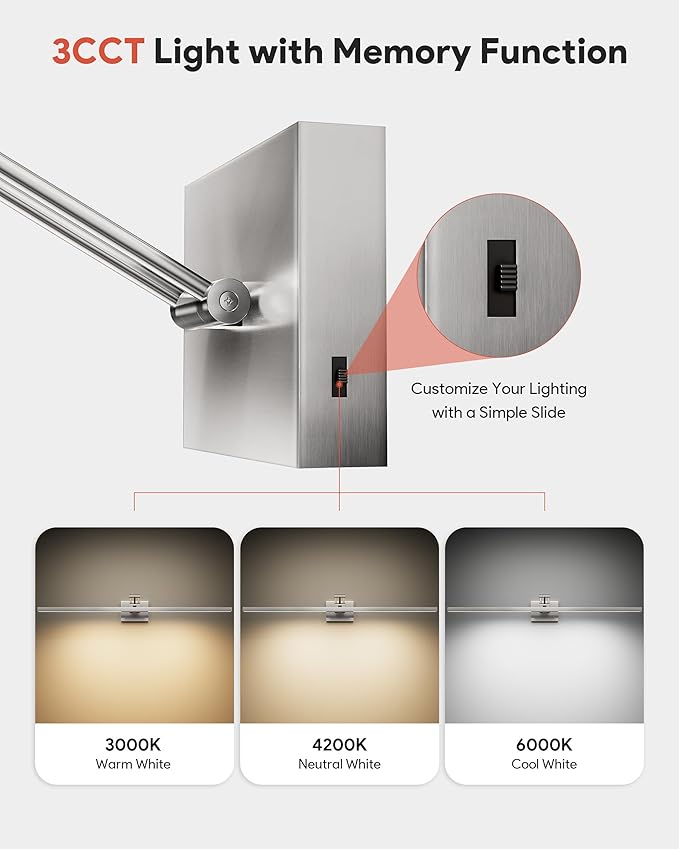 VONLUCE 36" LED Bathroom Vanity Light, 3CCT Modern LED Vanity Lights - Image 2