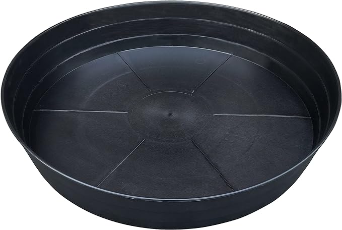25 Inch Extra Large Planter Saucer, Extra-Deep 4.25 in Black Drip Trays by LWALRS