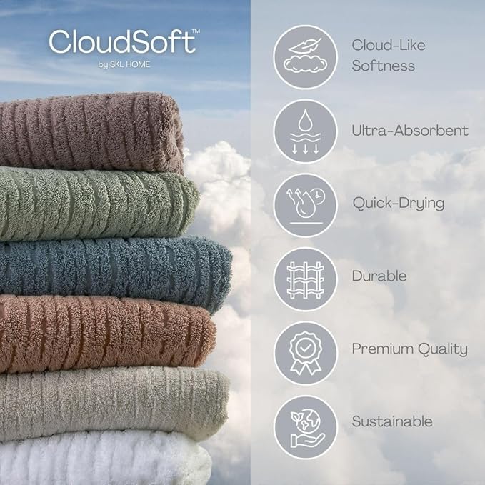 SKL Home CloudSoft Cotton Luxury Bath Towel - Image 4