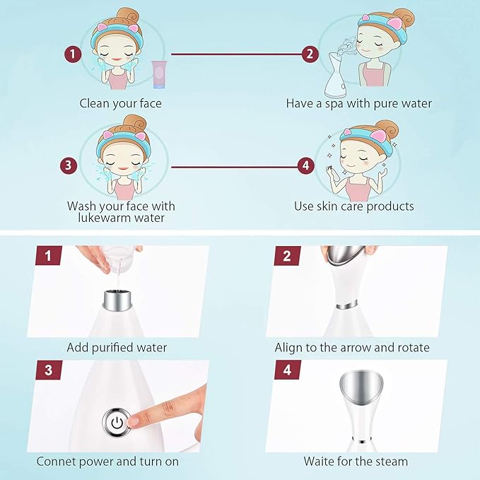 Facial Steamer for Facial Deep Cleaning, Moisturize, Unclog Pores, Face Spa - Image 7