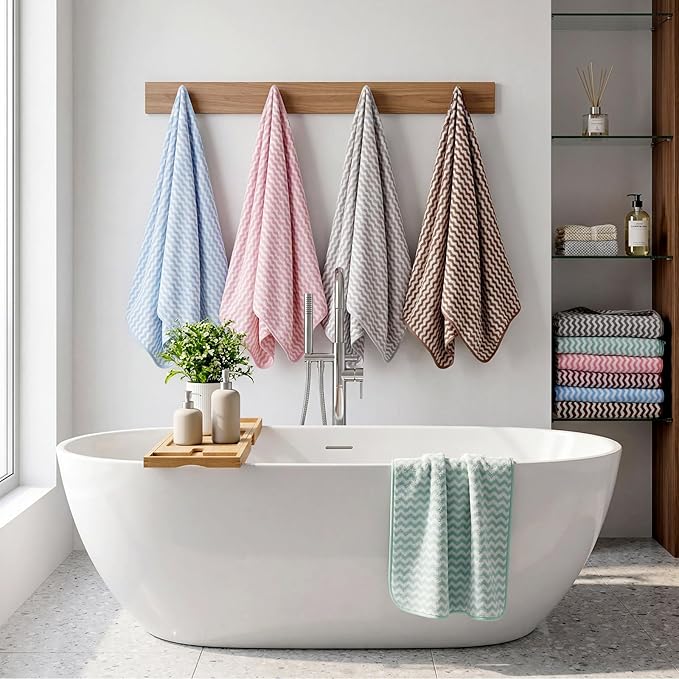 SmoothNovelty 18 Pack Microfiber Bath Towels Bulk 27'' x 60'' Oversized Size - Image 5
