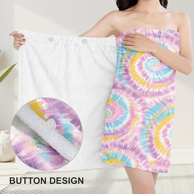 Absorbent Bath Towel Wrap Set for Women, Microfiber Shower Robe Body Towel - Image 5