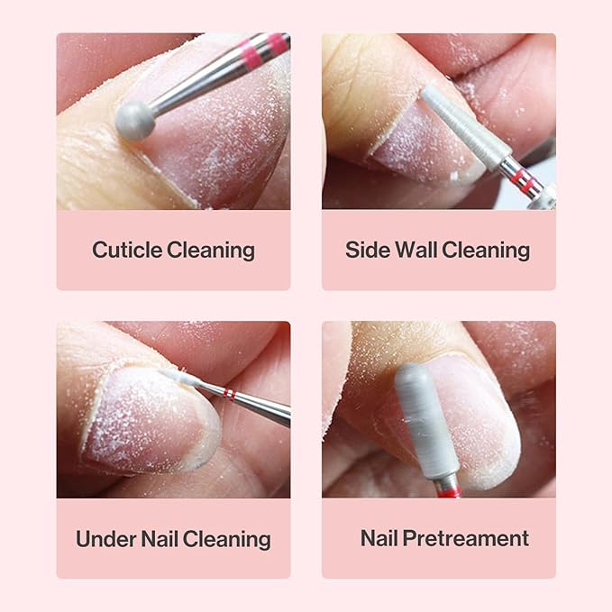 MelodySusie 2mm Barrel Shape Cuticle Clean Nail Drill Bit 3/32'', Professional - Image 8