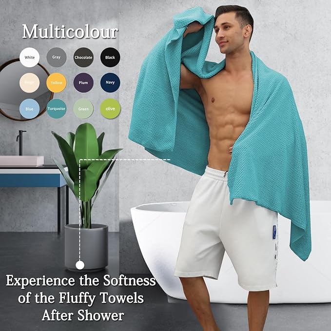 Hailea Extra Large Bath Towels Set 35x70 Inches - Image 5