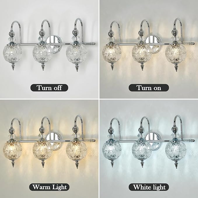 Piepooye Modern Bathroom Light Fixtures Polished Chrome Vanity Light - Image 6