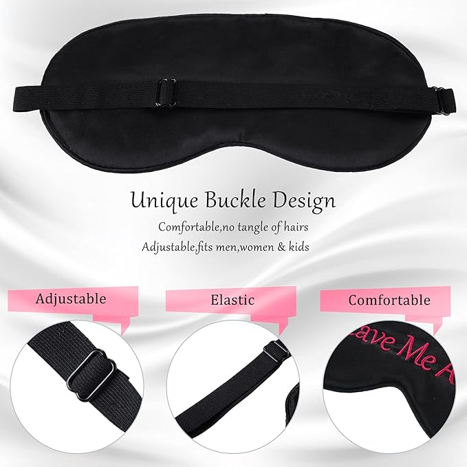 Geyoga 4 Pieces Funny Eye Mask for Sleep Soft Satin Blocking Blindfold - Image 3