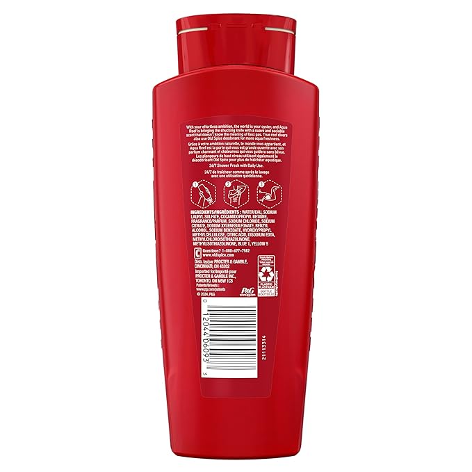 Old Spice Refreshing Body Wash for Men, 3X Defense, 24/7 Shower Fresh - Image 9