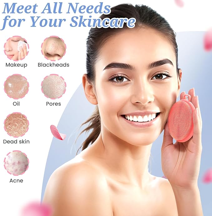 Silicone Back & Body & Face Scrubber Set 3PCS, Gentle Exfoliating Back & Body - Image 6