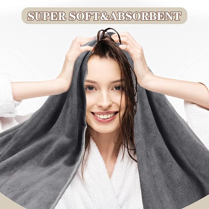 SUNLAND Microfiber Hair Towels Anti Frizz Hair Drying Towel Super Absorbent - Image 2