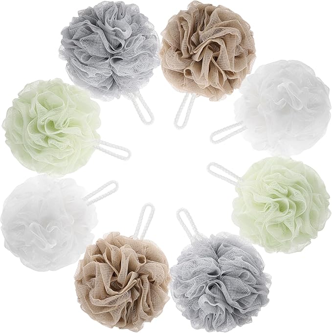 8 Small Mesh Pouf Bath Sponge by Tbestmax