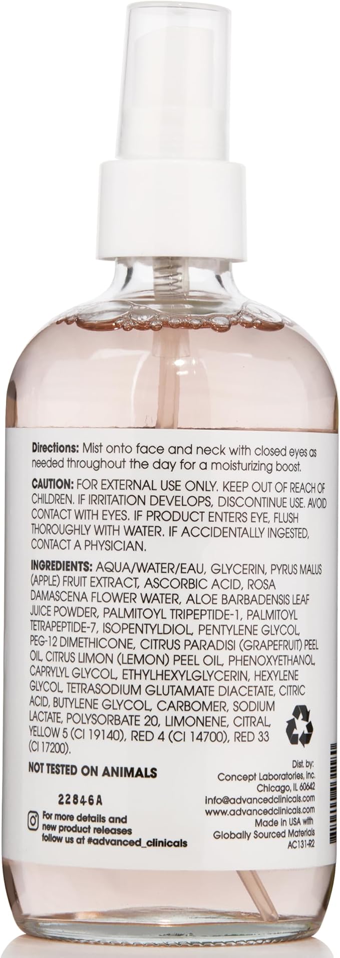 Advanced Clinicals Vitamin C Face Toner + Ferulic Acid & Rosewater, Antioxidant - Image 9