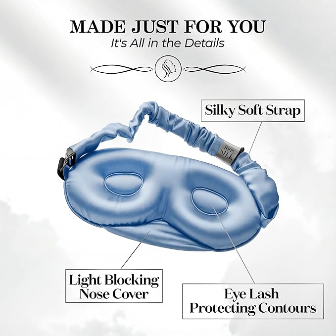 SLEEP SANCTUARY 100% Pure Mulberry Silk Sleep Mask - Image 6