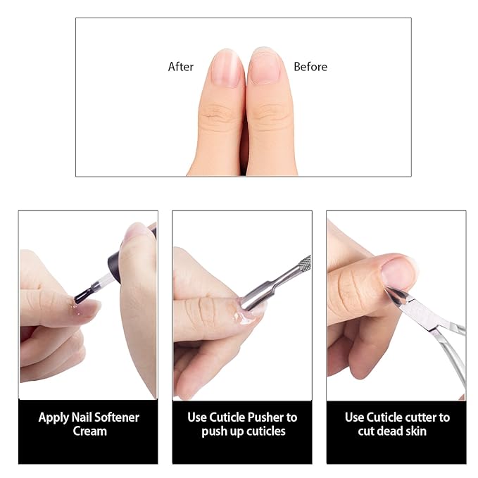 Ejiubas Cuticle Pusher Cuticle Nipper Stainless Steel Cuticle Trimmer Cuticle - Image 5