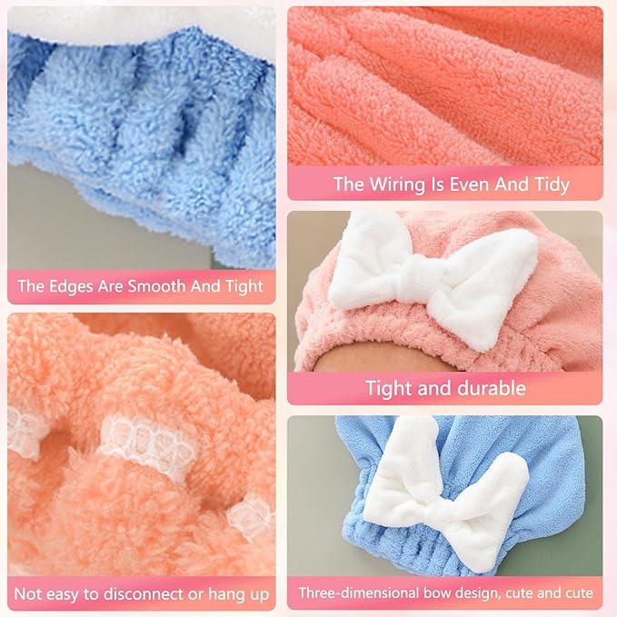 4Pcs Super Absorbent Hair Towel Wrap - Image 3