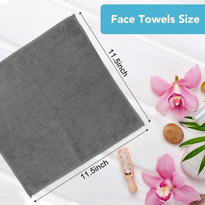 Orighty Washcloths, 5 Pack Microfiber Face Towels, Highly Absorbent and Soft - Image 5