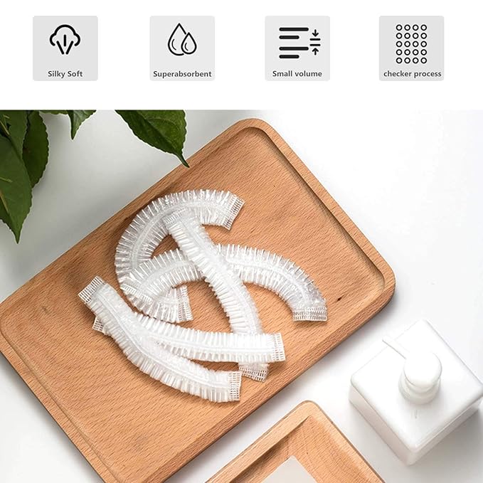YIZIJIZI 30PCS Disposable Shower Caps, Large Thick Clear Waterproof Shower Cap - Image 9
