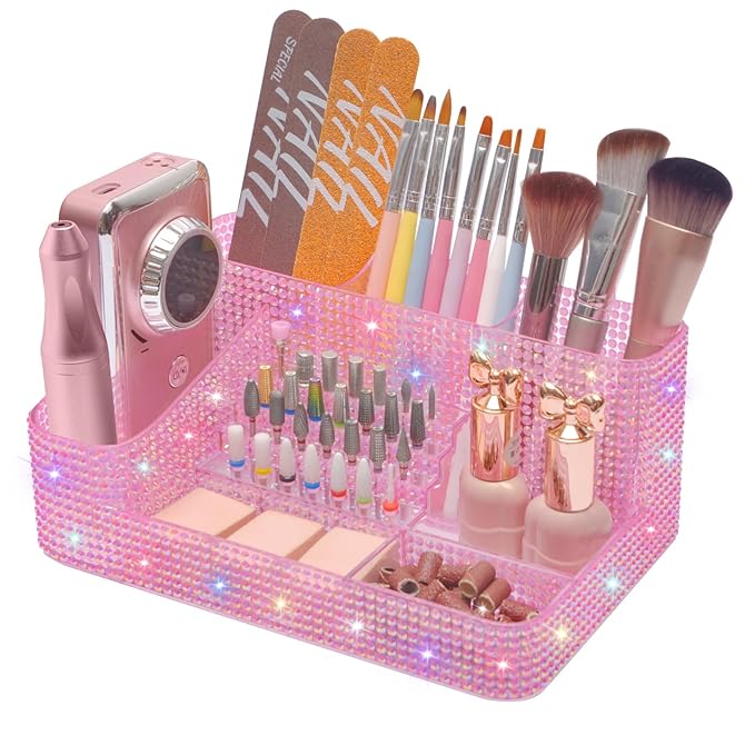 ANRUI Nail Drill Bit Holder, 28 Holes Plastic Nail Drill Machine & Bits Storage by ANRUI