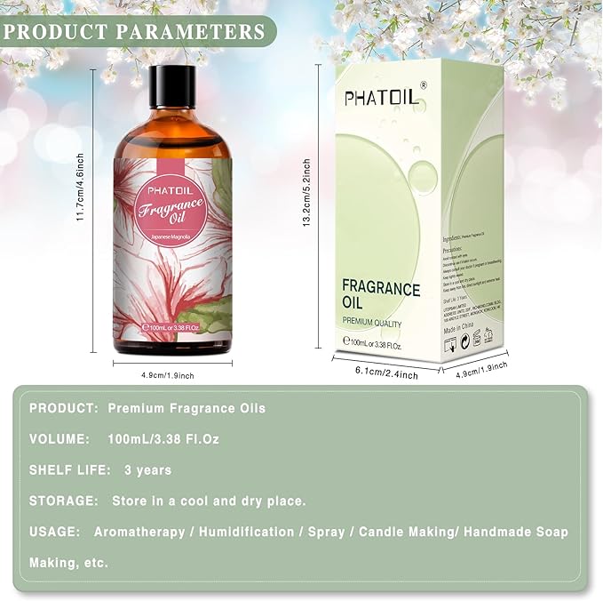 PHATOIL 3.38FL.OZ Japanese Magnolia Fragrance Oils - Image 3
