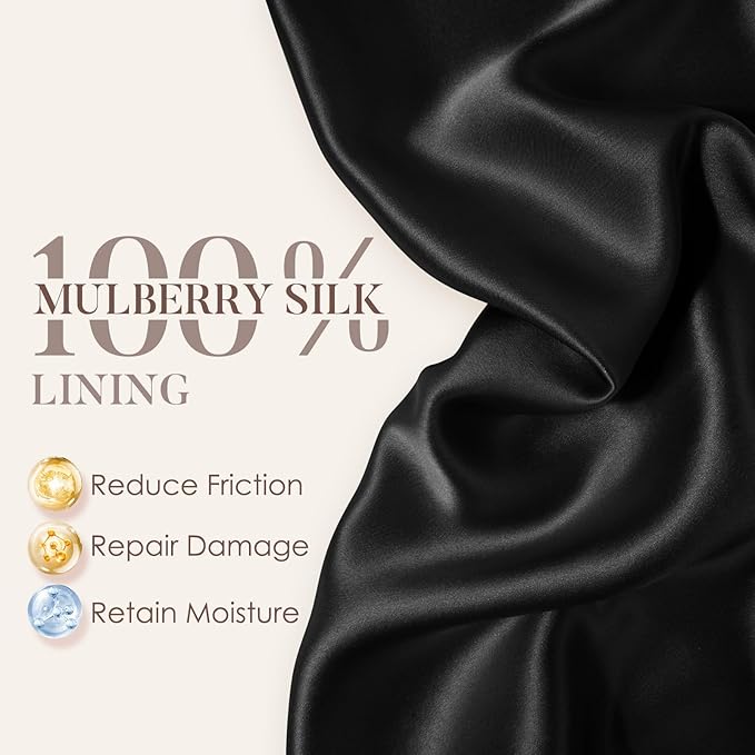 LULUSILK Mulberry Silk Lined Sleep Cap, No More Frizzy Tangled Hair, Stay On - Image 2