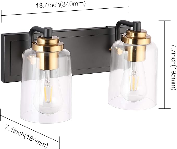 SOLFART 20.1 Inch Black Vintage Bathroom Vanity Light Fixtures Fixtures - Image 4
