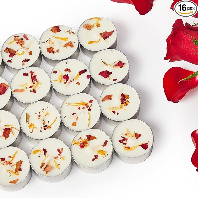 16 Pack Rose Tealight Candles by Ashlux
