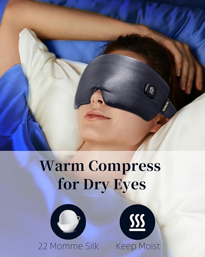 Heated Eye Mask for Dry Eyes: Silk Cordless Eye Warmer Compress for Dry Eyes - Image 4