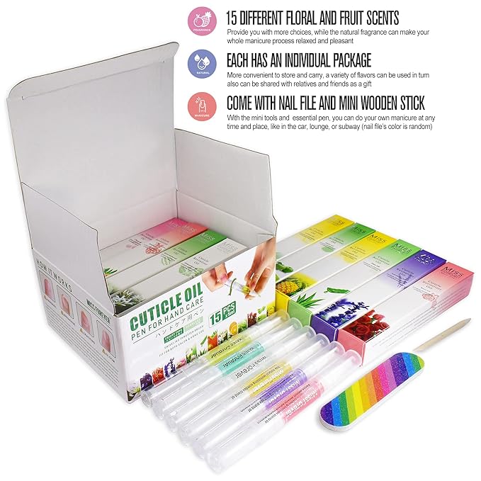 15Pcs Cuticle Oil Pen for Nail Care Products Kit Hangnail Treatment for Damaged - Image 2