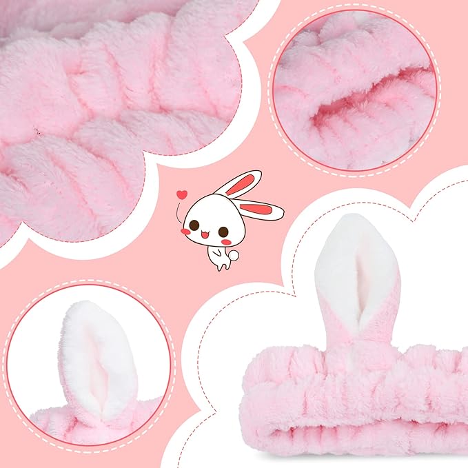 4 Pack Elastic Makeup Headbands - Image 5