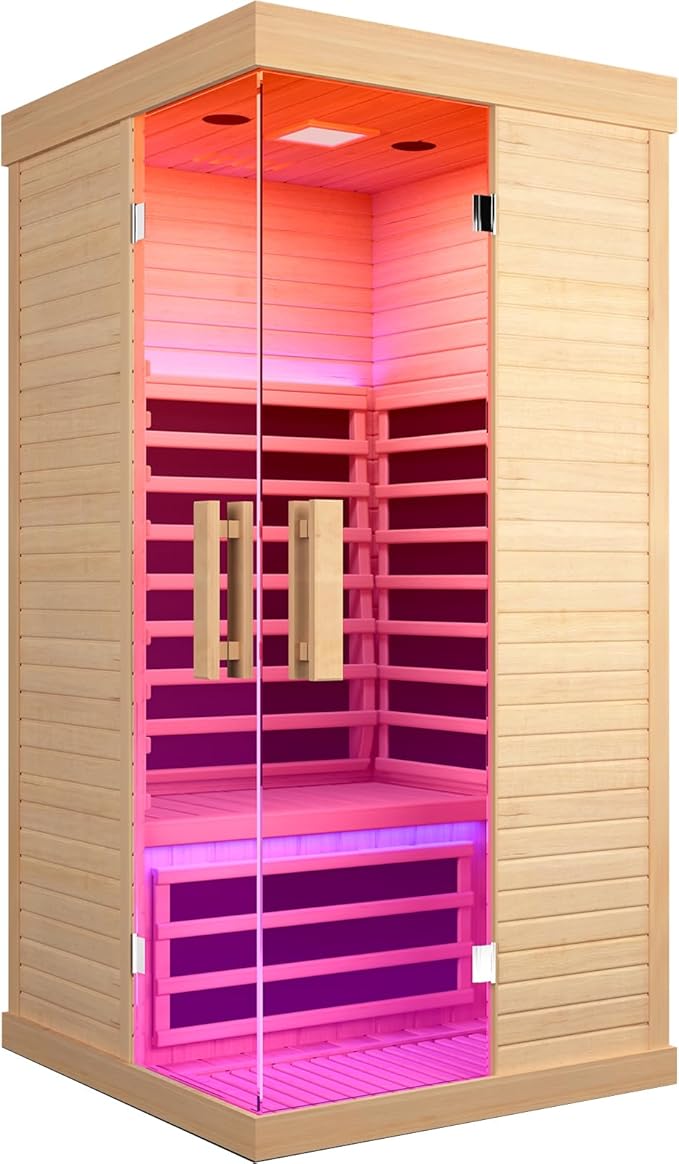 OUTEXER Sauna Room Indoor Far Infrared Saunas Home Canadian Hemlock 1450W by OUTEXER