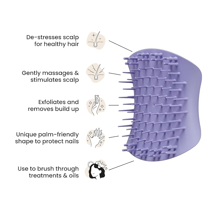 Tangle Teezer Scalp & Shampoo Hairbrush, to Exfoliate, and Cleanse, Lavender - Image 3