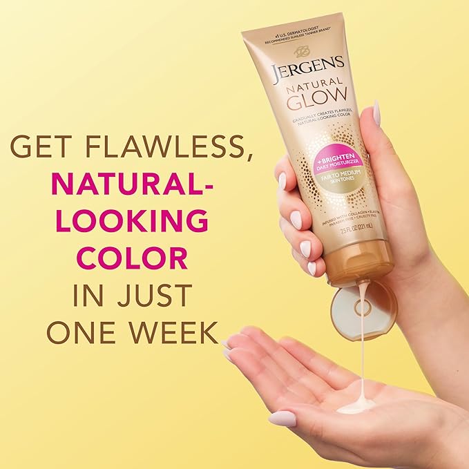 Jergens Natural Glow Self Tanner Body Lotion, Sunless Tanning, Fair to Medium - Image 5