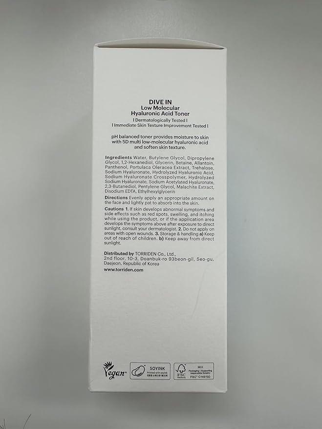 Torriden Dive in Toner 300ml | pH Balancing Facial Toning Water - Image 7