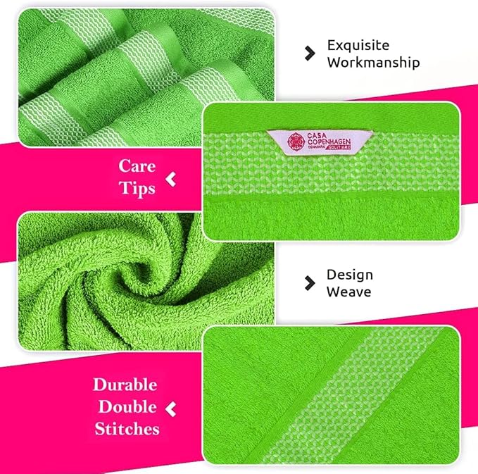 CASA COPENHAGEN Solitaire 6Pcs 100% Egyptian Cotton Large Designer Towels Gift - Image 2