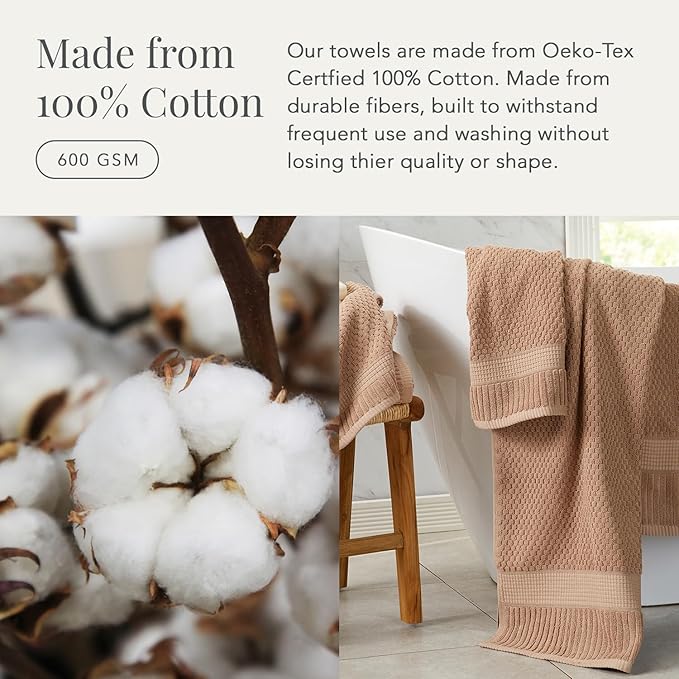 NY Loft 100% Cotton 4 Pack Bath Towel Set| Super Soft & Absorbent Quick-Dry - Image 4