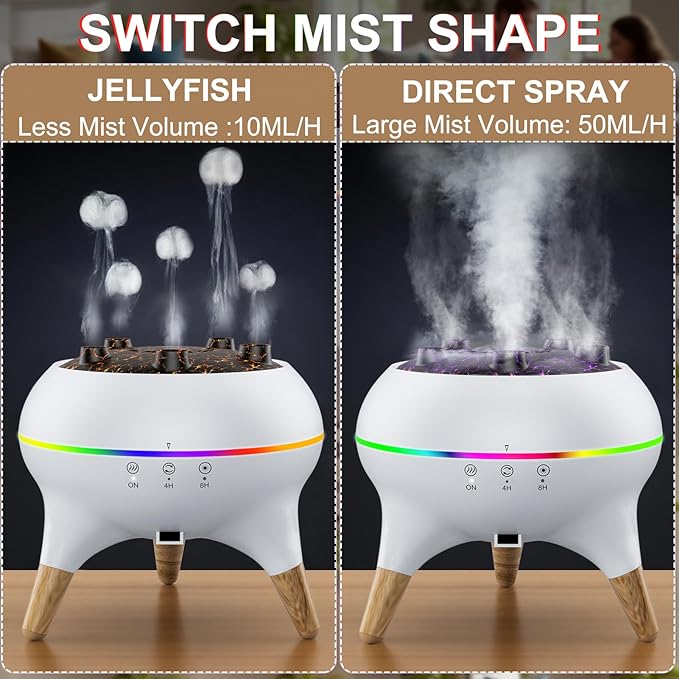 Morbou Essential Oil Diffuser Jellyfish Mist Dancing - Image 5