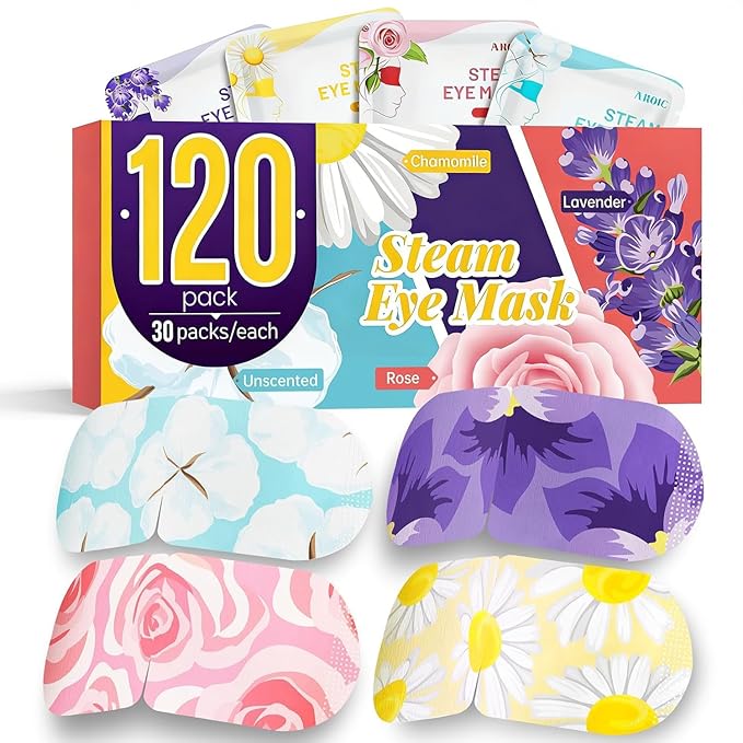 AROIC 120 Pack Steam Eye Masks Disposable, Heated Sleep Eye Mask by AROIC