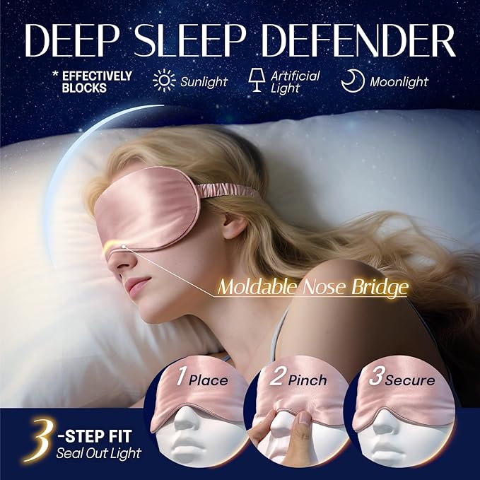 OLESILK Silk Sleep Eye Mask Blindfold - Image 3