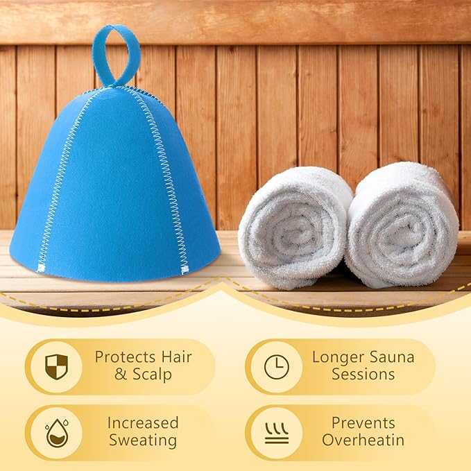 JaGely Sauna Hat for Men Women Sauna Hat Vaporarium Cap Russian Banya Cap for - Image 4