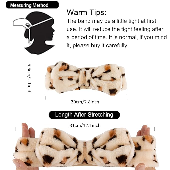 WHAVEL Hairband, 6 Pack Leopard Spa Headband Makeup Headband - Image 2