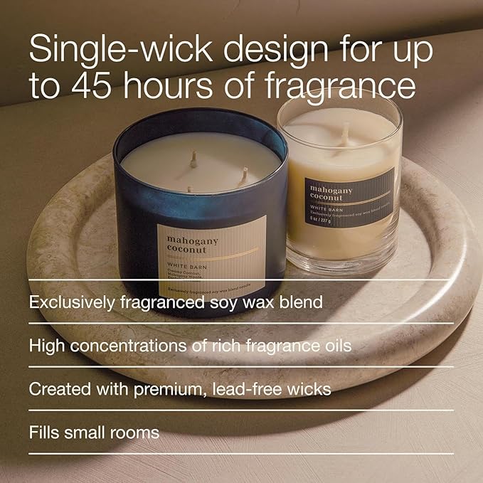 Bath & Body Works Single Wick Candle, Mahogany Coconut Candle, Long-Lasting - Image 4