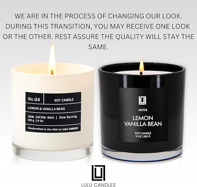 Lulu Candles | Lemon & Vanilla Bean | Luxury Scented Soy Jar Candle | Hand - Image 3