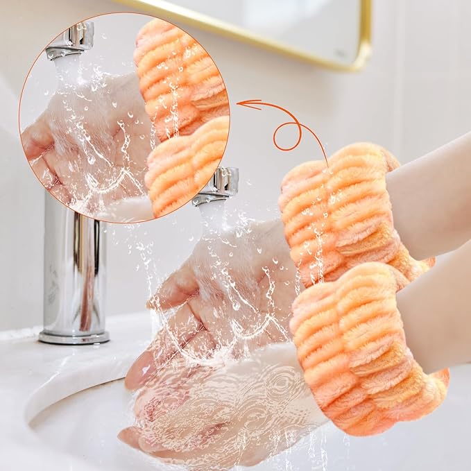 8pcs Wrist Bands for Washing Face Wash Wristbands Wrist Towels Arm Bands for - Image 3