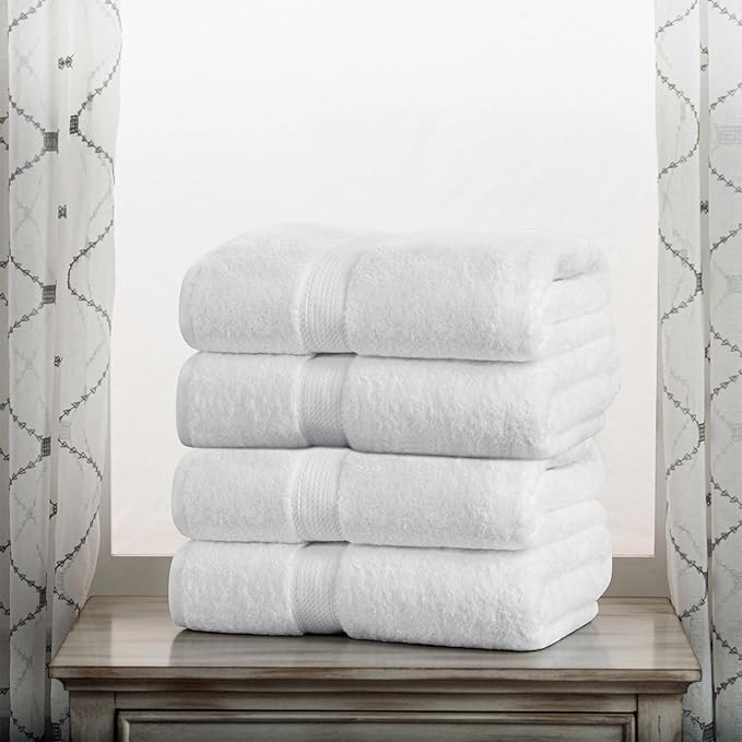 Superior Egyptian Cotton Pile Bath Towel Set of 4, Ultra Soft Luxury Towels by SUPERIOR