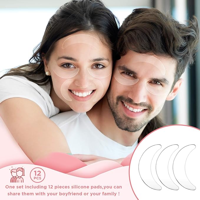 Syhood 12 Pieces Silicone Eye Wrinkle Pads Anti Aging Silicone Pads Reusable - Image 7