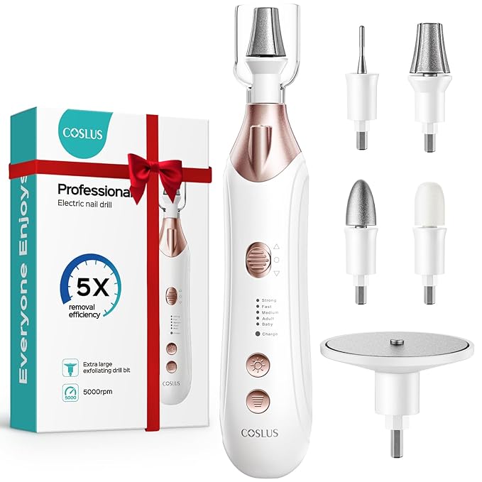 COSLUS C43 Professional Manicure Pedicure Kit, 5-in-1 Electric Nail File by COSLUS