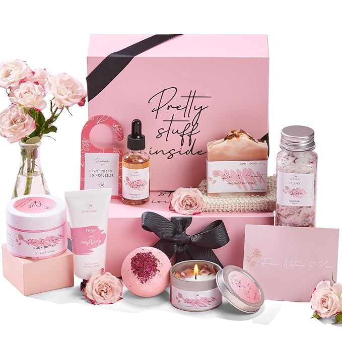 Mother's Day Gift for Mom Spa Gifts Bath Baskets Relaxing Spa Self Care Gift by PEACOEYE